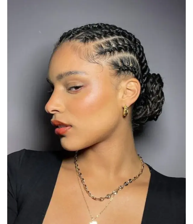 11 Low Bun Half Up Style