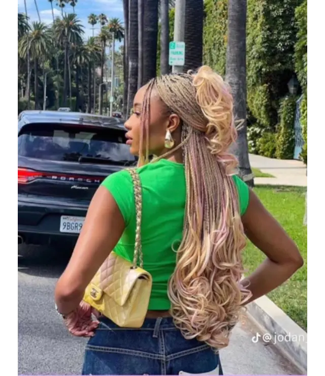 18 Long Blonde And Pink Braids