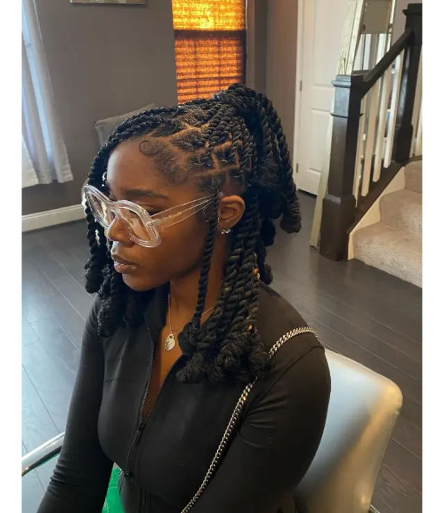 19 Half Boho Locs Half Weave