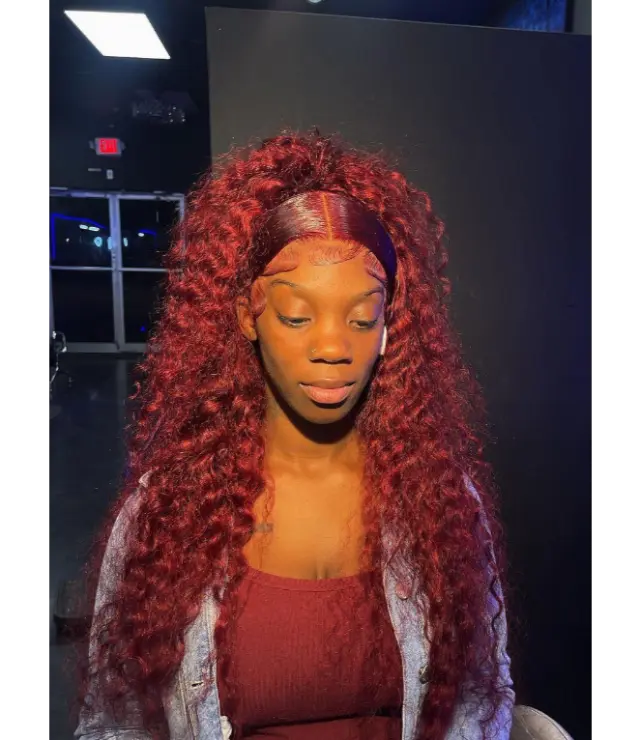22 Burgundy Half Up Half Down