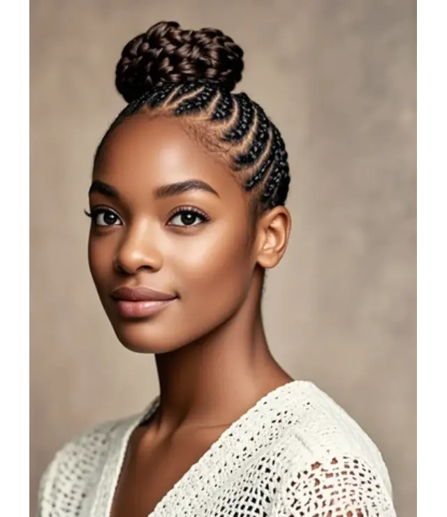 9 Braided Half Up Bun